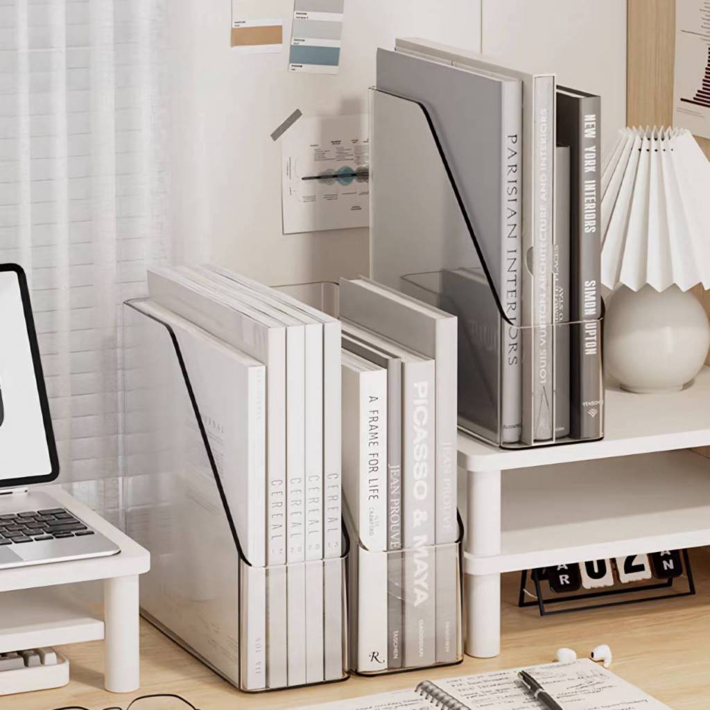 🥝 แถมสติ๊กเกอร์🥝 กล่องหนังสือ กล่องเอกสารอะคริลิคใส อุปกรณ์จัดเก็บเอกสาร ใส่A4ได้