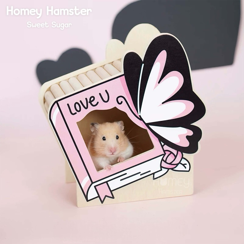 Homey Hamster บ้านหลบแฮมสเตอร์ Sweet Sugar Hamster Blackpink ของแต่งกรงหนูแฮมสเตอร์ กล่องขุด จักรแฮมสเตอร์ niteangel
