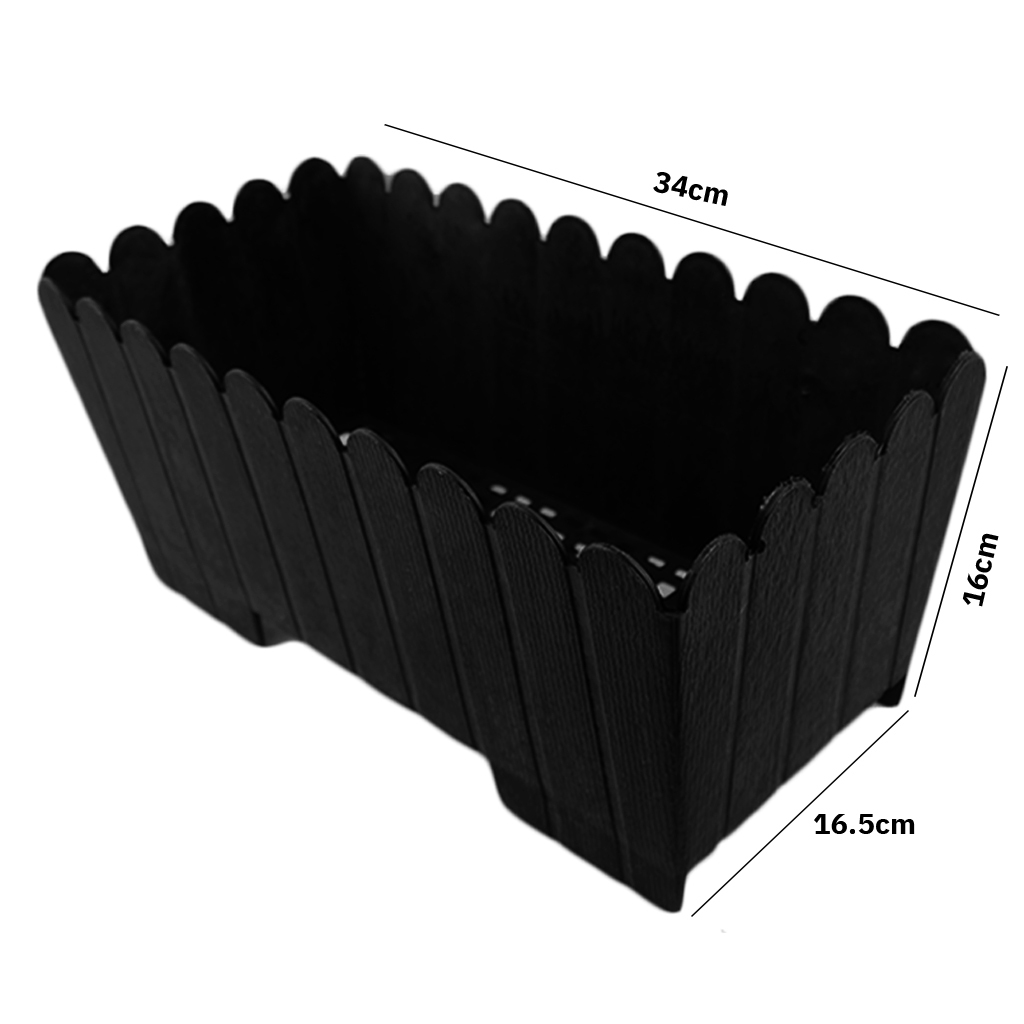 กระถางรางยาว ปลูกต้นไม้ ขนาด 16.5x34x16cm เกรด A ราคาโรงงาน แข็งแรง ทนทาน