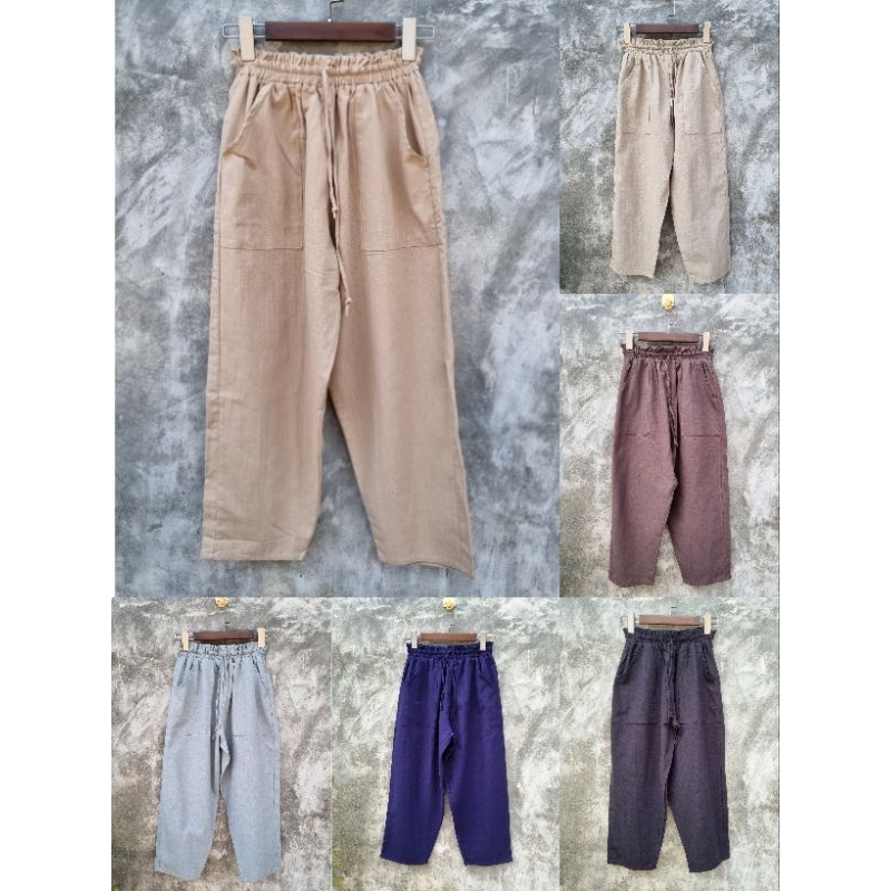 พร้อมส่ง! กางเกงผ้าฝ้ายนิ่ม ขา 5 ส่วน