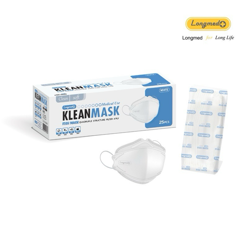 สินค้าใหม่✨พร้อมส่ง ✅ เว้าจมูก KLEAN MASK กันฝุ่น PM2.5 หน้ากากอนามัยทางการแพทย์ LONGMED Medical Use 3D หน้าเรียว เกาหลี