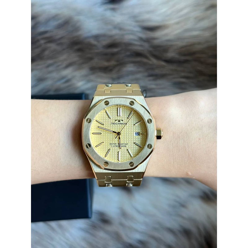 ⌚️Technos Swiss Dark Black Dial Date Unisex Watch