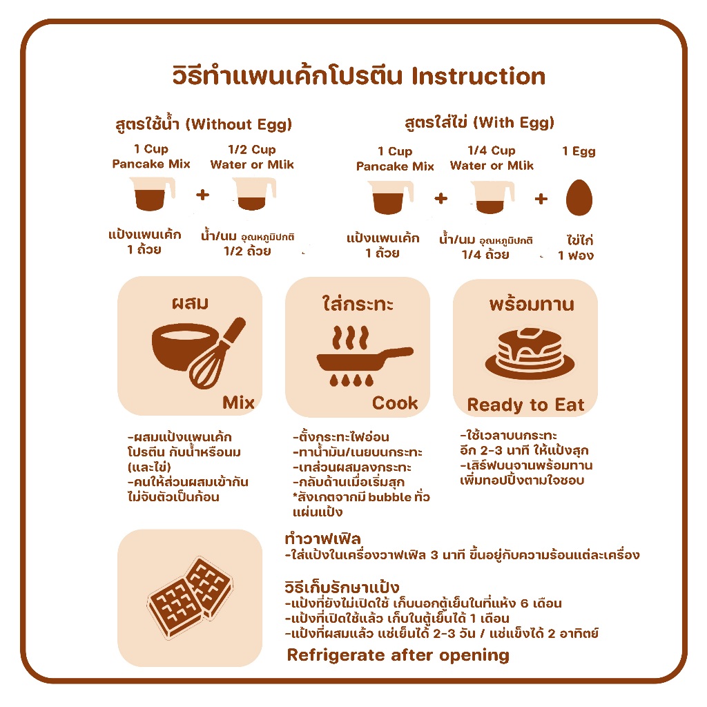 แป้งแพนเค้กโปรตีนรสชาไทย (Thai Tea) Protein Pancake Mix ราคา ถูกที่สุด ดีลบีเคเค แกลเลอรีภาพที่ 3