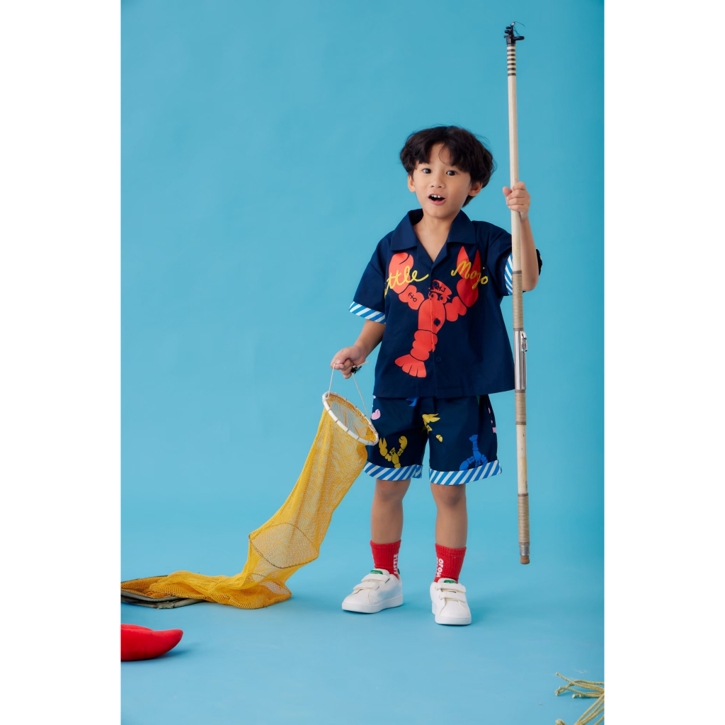 Littlemojo Navy Lobster Shirt Set