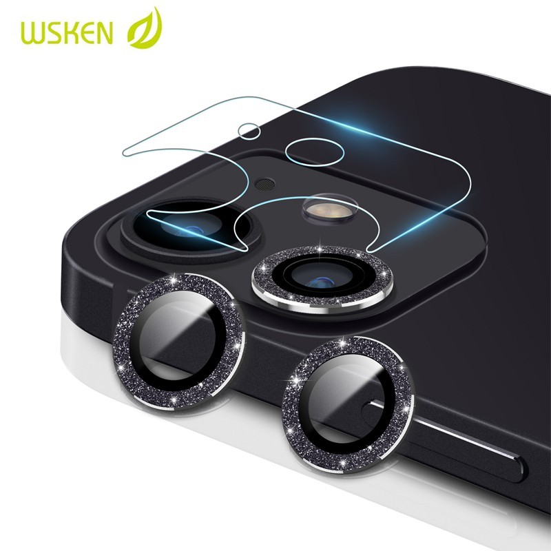 WSKEN ฟิล์มเลนส์กล้อง ใช้สำหรับ iPhone 11 12 Pro 11 12 Pro Max 11/12 Mini 13 Mini 12 9H ครอบเลนส์แบบใส ฟิล์มกล้อง