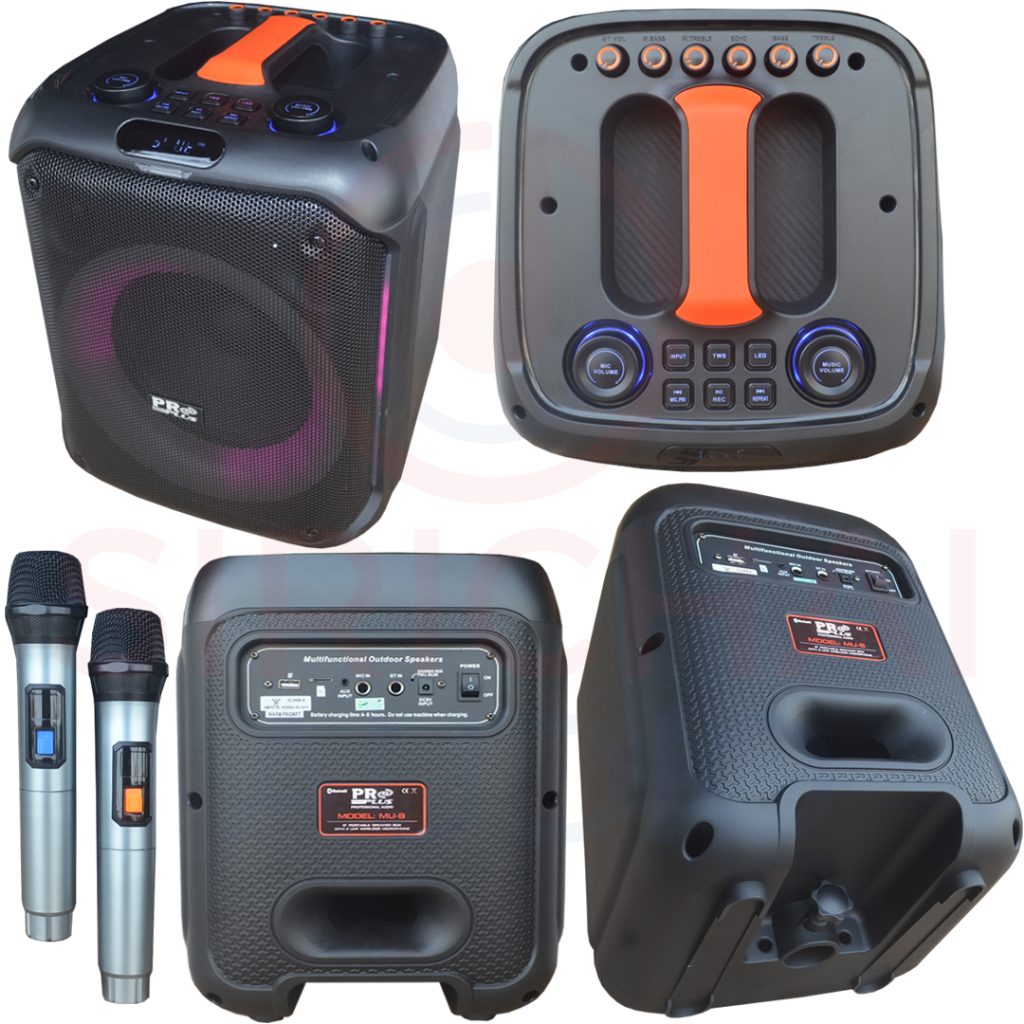 ลำโพงบลูทูธ PROPLUS รุ่น MU8 ไมค์ลอยคู่ แบตในตัว บลูทูธ