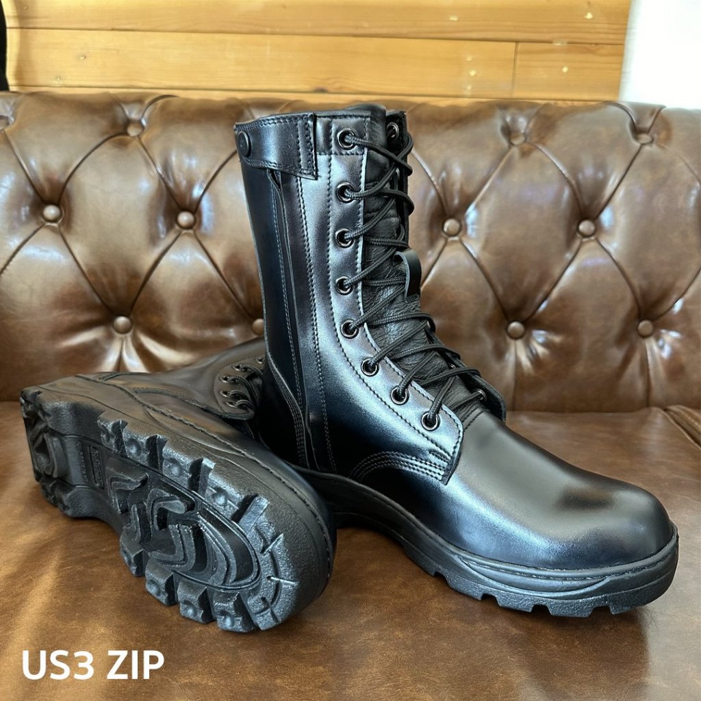 ‼️HoT HiT‼️  รุ่น US3 Zip คอมแบทศรีชัยใส่ซิป หนังขัดง่าย พื้นเบา
