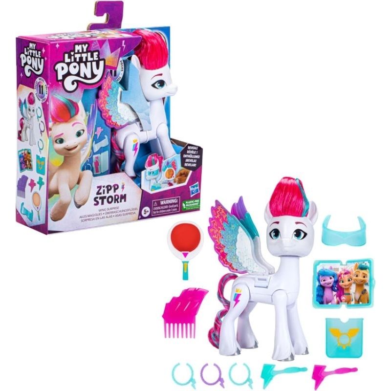 My Little Pony Dolls Zipp Storm Wing Surprise, 5.5-Inch Toy with Wings and Accessories