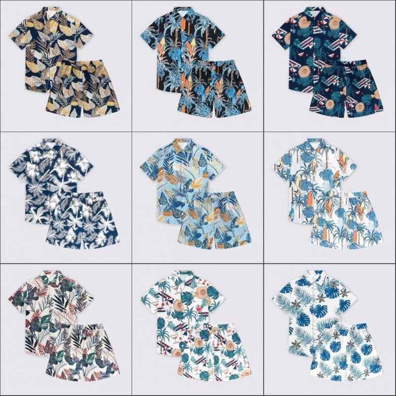 ชุดเซ็ทฮาวาย เสื้อ+กางเกงขาสั้น ใส่เที่ยวทะเล ผ้าใส่สบาย ไม่ร้อน SET21