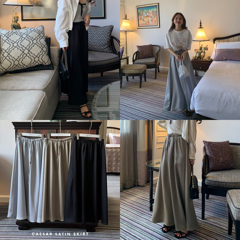 SOMEDRESS | Caesar Satin Skirt | กระโปรงซาตินทรงเอ
