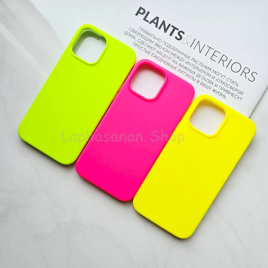 i7-17Promax เคสซิลิโคน Silicone Case สีเขียวนีออน สีชมพูนีออน สีเหลืองนีออน พร้อมส่ง