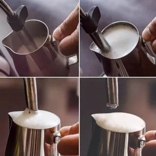 เหยือกตีฟองนม เหยือกสแตนเลส ถ้วยตีฟองนม สแตนเลส 350ml/600ml มีสเกล Stainless Milk Pitcher