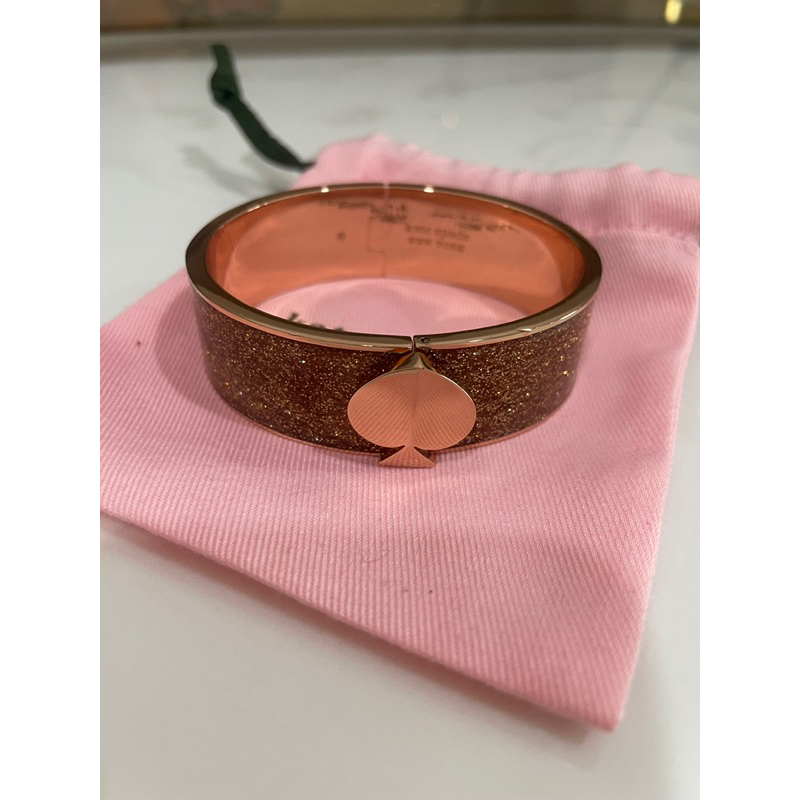กำไล Kate spade bangle สีน้าตาลทอง กากเพชร