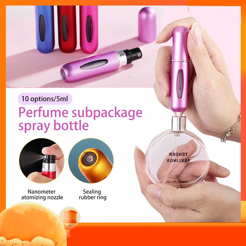 8 สี ขวดสเปรย์น้ําหอมรีฟิลแบบพกพาขวดเปล่า 5 มล.
