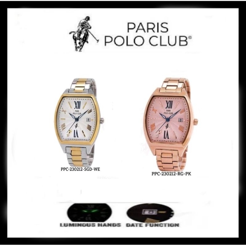 Paris Polo Club นาฬิกาผู้หญิง   สายสเตนเลส รุ่น PPC-230212
