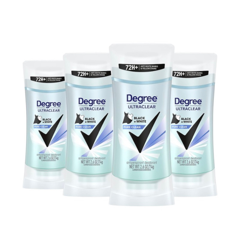 exp 07/2026 โรลออน Degree Antiperspirant Deodorant Stains Pure Clean Deodorant for Women 2.6 Ounce