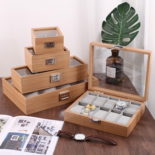 กล่องนาฬิกา  3 6 10 12  เรือน ไม้ไผ่+ในผ้าฟล็อค กล่องใส่นาฬิ…