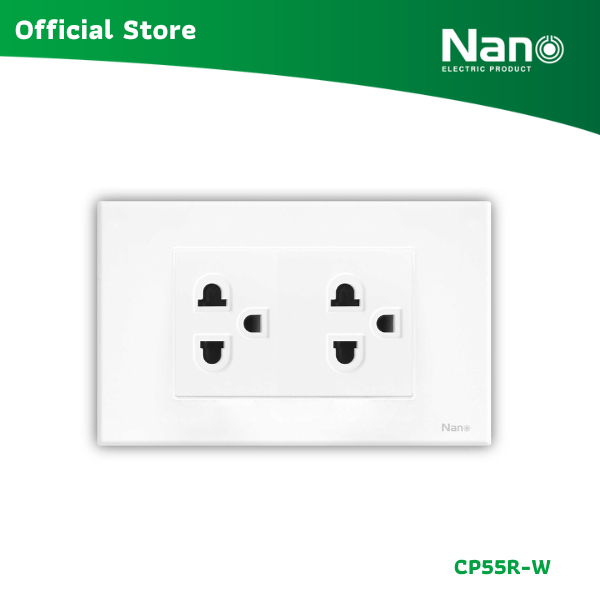 NANO ชุดเต้ารับคู่มีกราวน์มีม่านนิรภัย + USB 3.1A 5V 2 ช่อง Urban series (1 ชิ้น/กล่อง) รุ่น CP55U