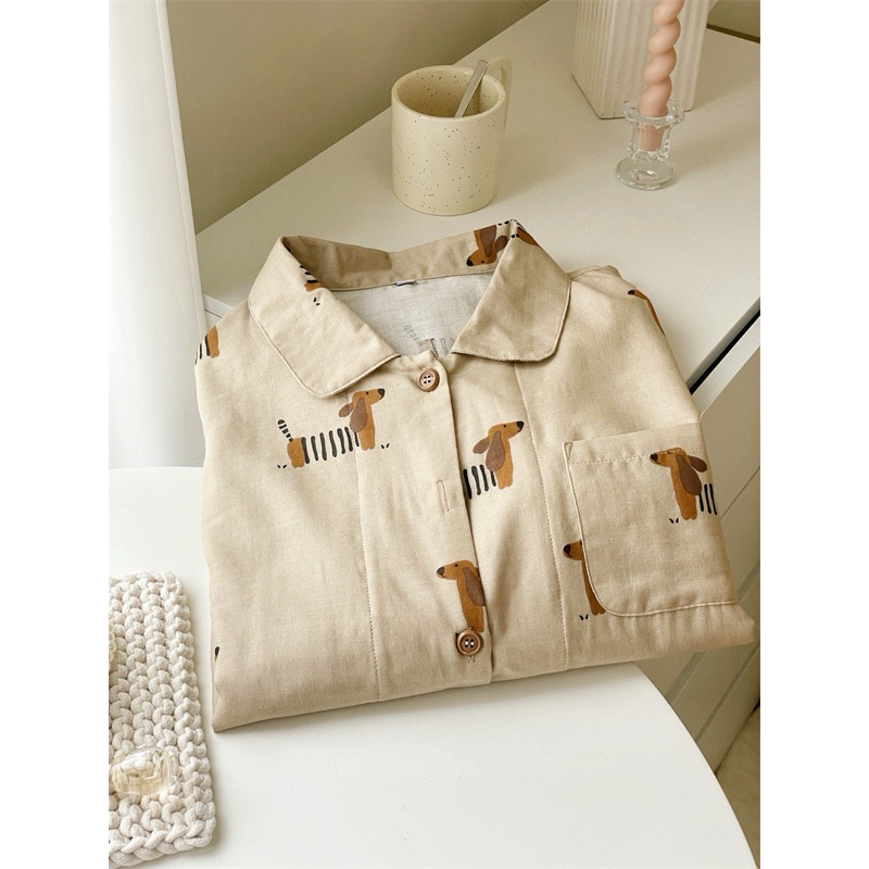 dachshund sleepwear - ชุดนอนลายดัชชุน ทำจากผ้าฝ้ายบริสุทธิ์ 100% ผ้านิ่มเย็น ใส่สบาย