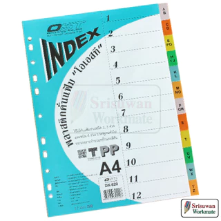 OST INDEX คั่นแฟ้ม ก-ฮ A-Z 1-12 12 เดือน สี 12 ช่อง อินเด็กซ์ พลาสติกคั่นเอกสาร 11 รู A4