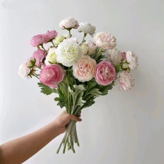 [พร้อมส่ง] ดอกโบตั๋นปลอม ดอกไม้ประดิษฐ์ สีสวยละมุน พร็อพถ่ายรูป ใส่แจกันตกแต่งในบ้าน คอนโด คาเฟ่
