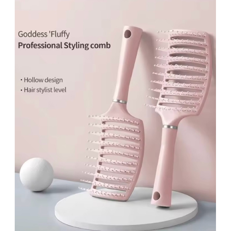 แปรงหวีผม ทรงโค้ง ป้องกันผมร่วง จัดแต่งทรงผม