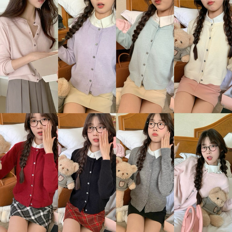 Somedays l🇰🇷Gummy Cardigan คาร์ดิแกนผ้าสีพาสเทลน่ารักคิวท์หวานลูกคุณหนู ผ้าสุดนุ่มนิ่ม