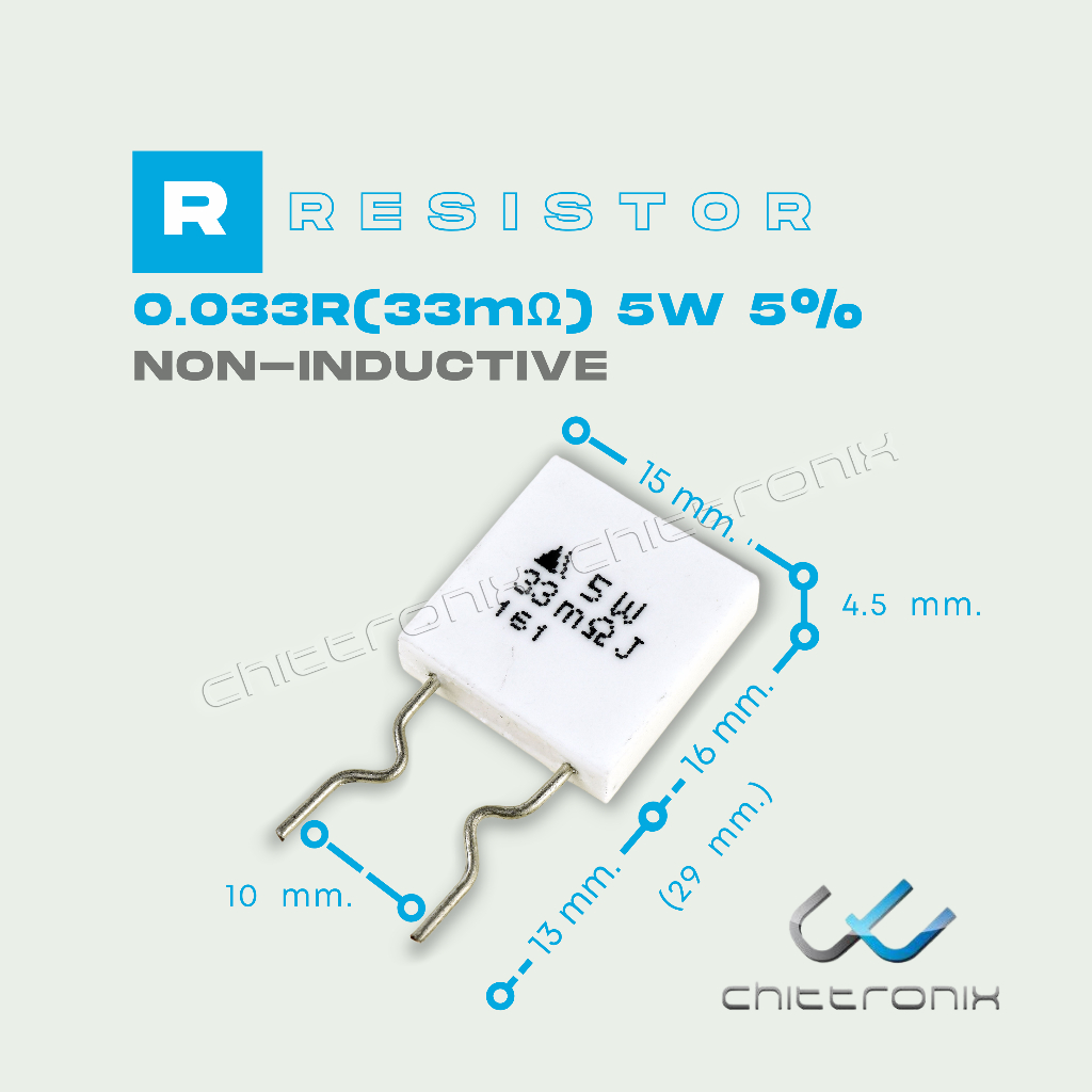 0.033R 5W 5% R Shunt Resistor ตัวต้านทาน Non-Inductive