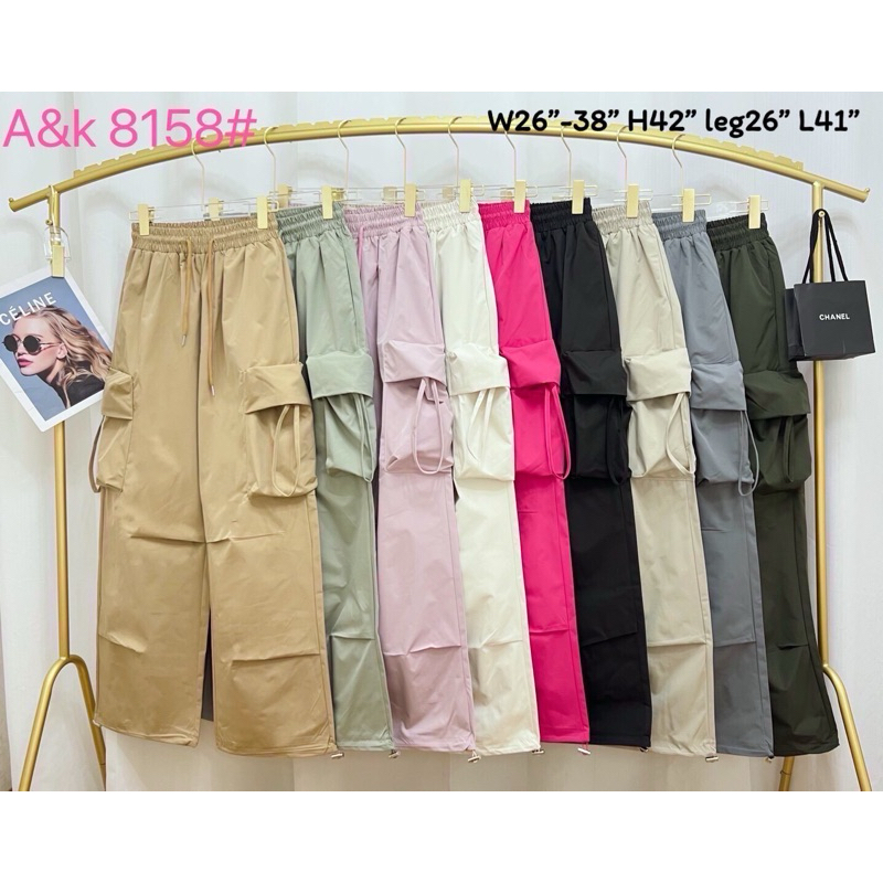 Gang_jeans#8158(A&K) กางเกงขายาวคาร์โก้ กระเป๋าข้าง