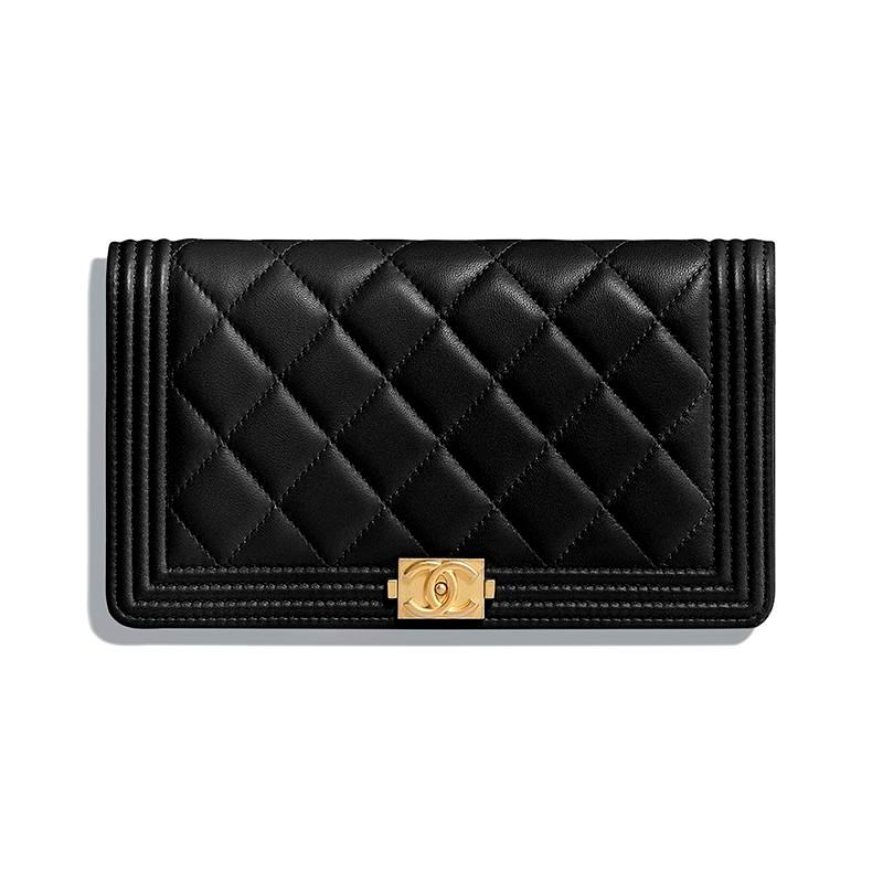 Chanel/หนังแกะ/กระเป๋าสตางค์/กระเป๋าเงินเหรียญ/ที่ใส่บัตร/ของแท้ 100%