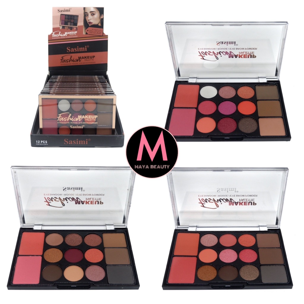 (ยกกล่อง) Sasimi Colors Makeup Palette พาเลทแต่งหน้าแมทต์และชิมเมอร์ สวยครบในพาเลท 3เฉดสี