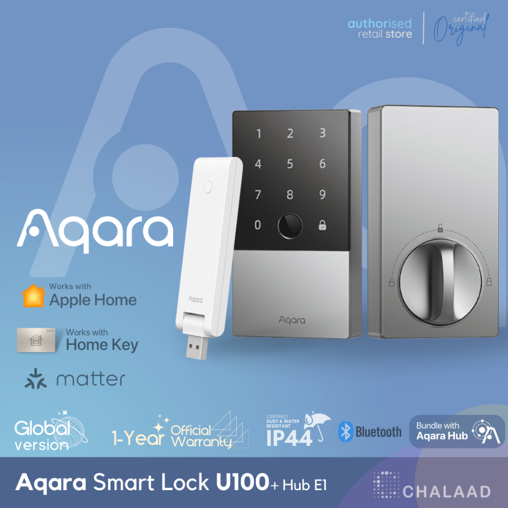Aqara Smart Door Lock U100 Zigbee ชุดล็อคประตูอัจฉริยะ ควบคุมผ่านมือถือได้ รองรับ Apple HomeKit ปลดล