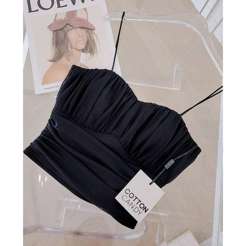 #cottoncandy ❤️‍🔥🤍เสื้อครอปผ้าเทพพรีเมี่ยมล่าสุด​ สวยแบบสุดๆ​ ดีเทลแต่งผ้าจับเดฟหรูมากๆ​​ หรือจะใส่เป็นตัวในก็ดูสวยแพง​