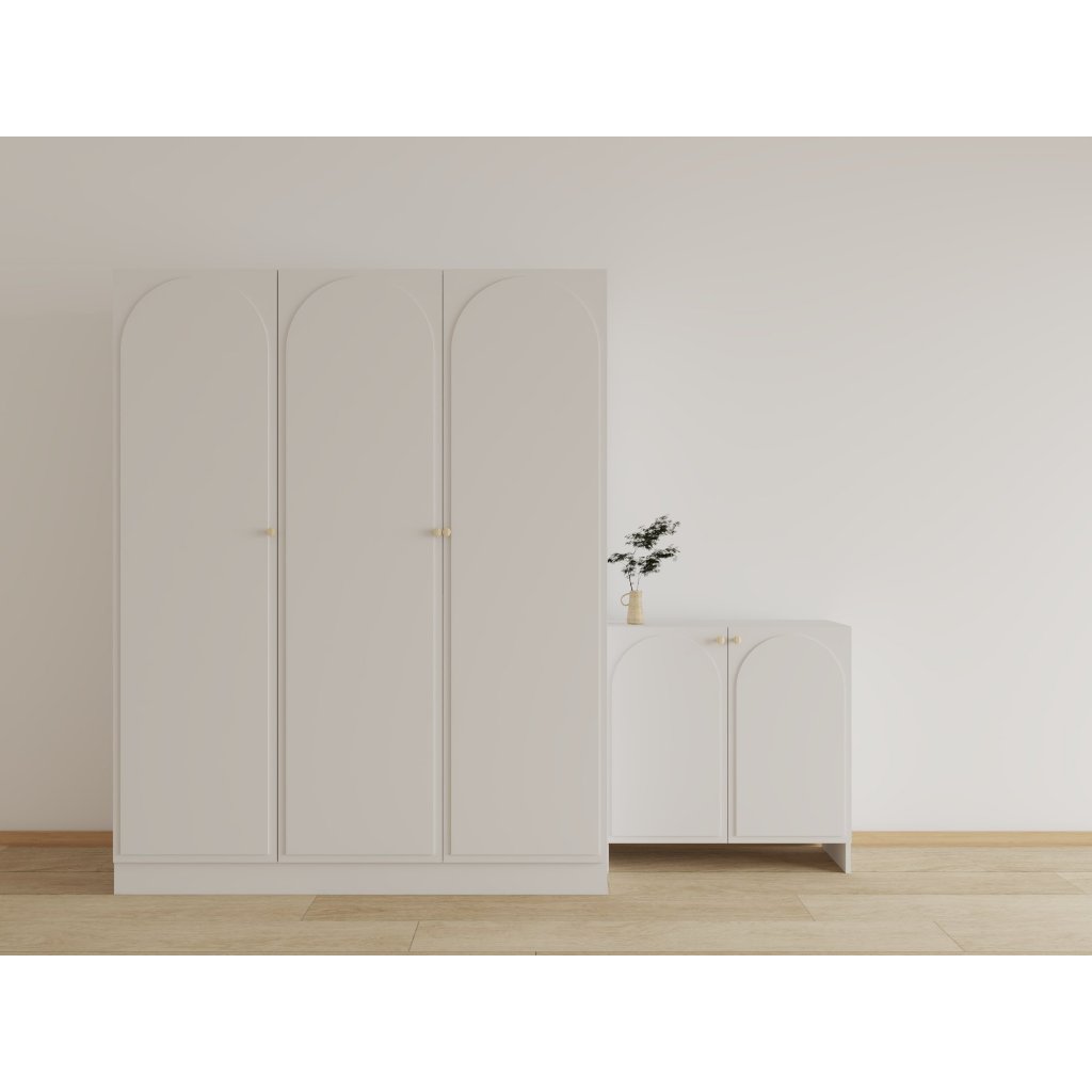 Po Furniture ตู้เตี้ยโค้งอเนกประสงค์ ขนาด 1000*300*800 mm. ✨ สีขาว