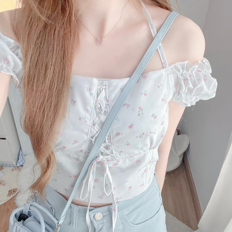 RIKA น้องWAWA เสื้อปาดไหล่เชือกหน้าคล้องคอ(ได้เฉพาะเสื้อเท่านั้น)