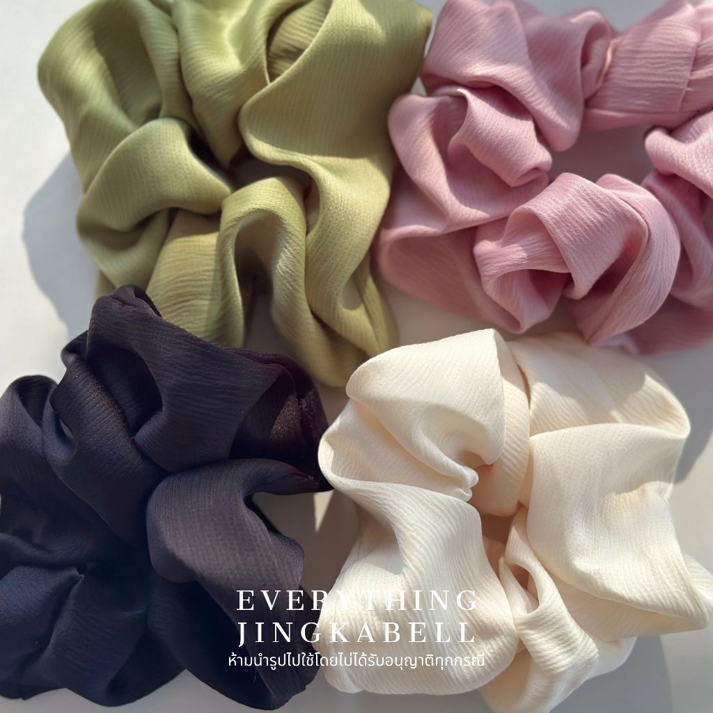 พร้อมส่ง โบว์มัดผมซาตินอย่างดี ไม่รุ่ยง่าย ยางมัดผมใหญ่