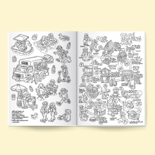 Cafe hopping coloring book สมุดระบายสี 24 หน้า ขนาด 19x26.88 cm.