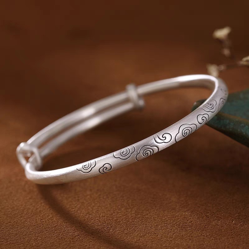 กำไลเงินแท้ลายก้อนเมฆ / Cloud Bracelet / กำไลนำโชค / สร้อยข้อมือเงินแท้ / กำไลของขวัญ / กำไลจีน