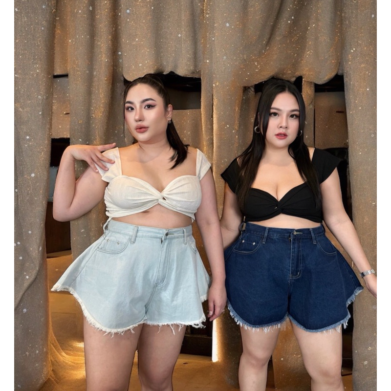 MJ12กางยีนส์ขาสั้นบาร์บี้  กางเกงยีนส์สาวอวบ เสื้อผ้าสาวอวบ ร้านเหมือนฝัน Muenfun