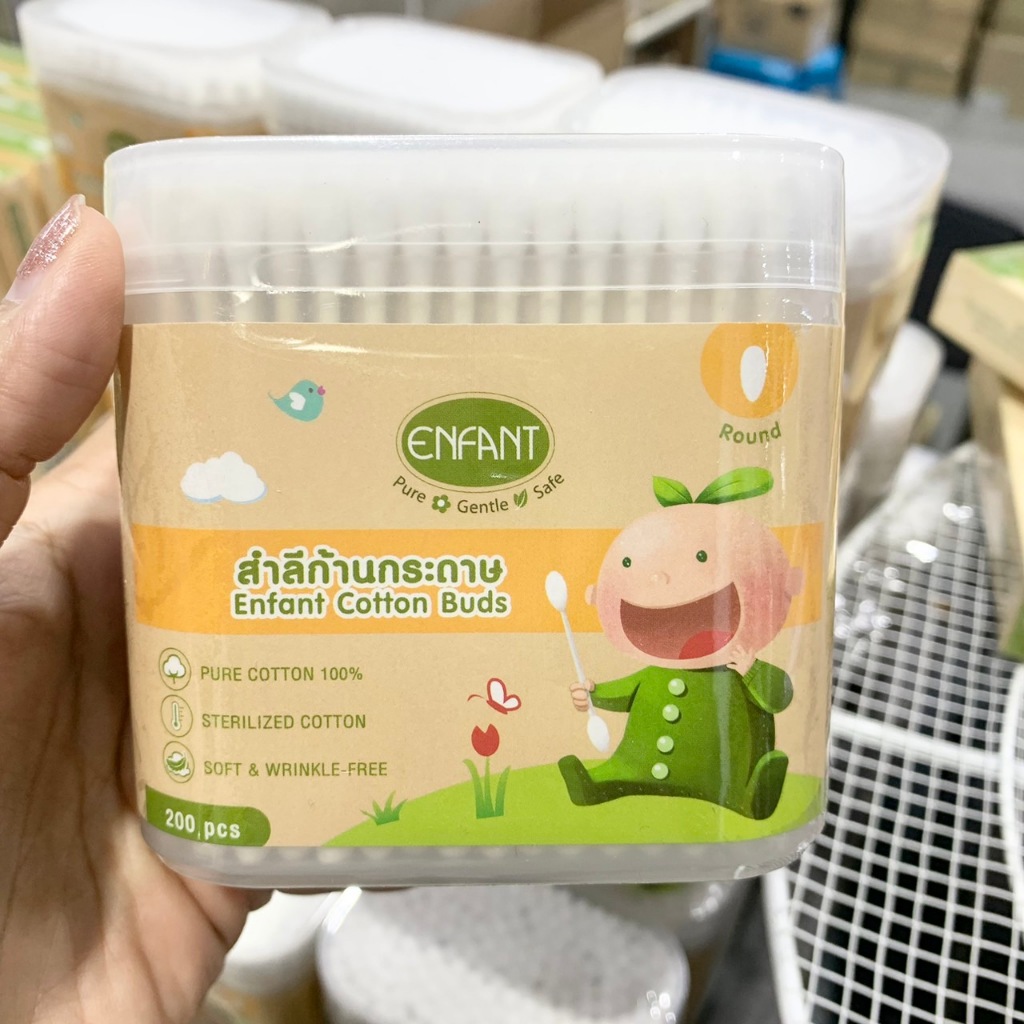 Enfant (อองฟองต์) Cotton Buds สำลีก้านกระดาษ