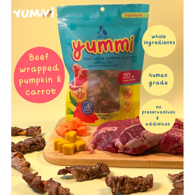 ขนมสุนัข Beef lover set Yummi เซ็ทขนมรสเนื้อวัว 3 ถุง ทำจากเนื้อสัตว์และผัก100% - รูปที่ 4