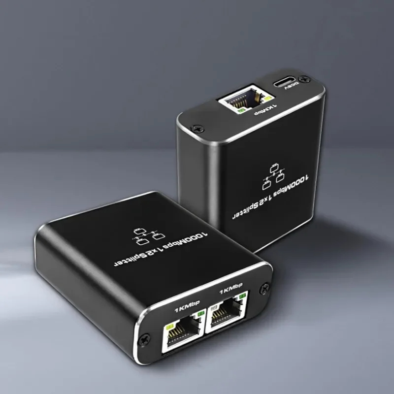 RJ45 Splitter 1 in 2 Out Adapter Ethernet Gigabit Internet Cabel jaringan Extender konektor RJ45