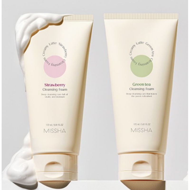 🌱🍓 Missha Creamy Latte Cleansing Foam 172ml (2 ชนิด)