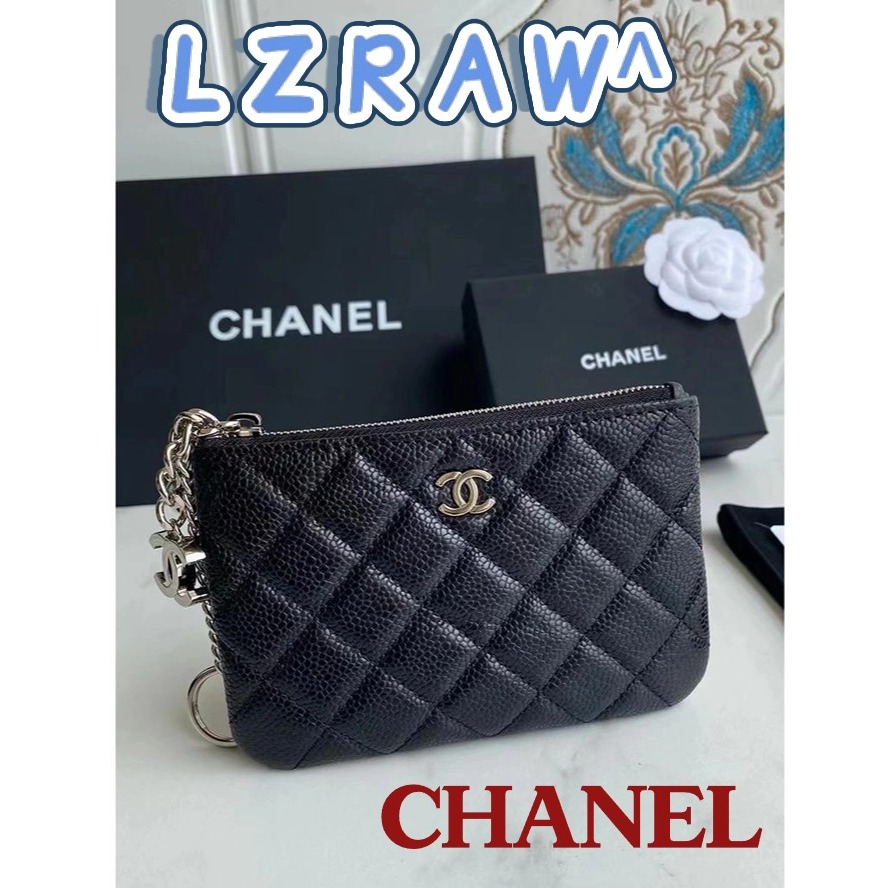 Hot Chanel Chanel กระเป๋าใส่เหรียญผู้หญิงกระเป๋ากุญแจคลัทช์ A50168
