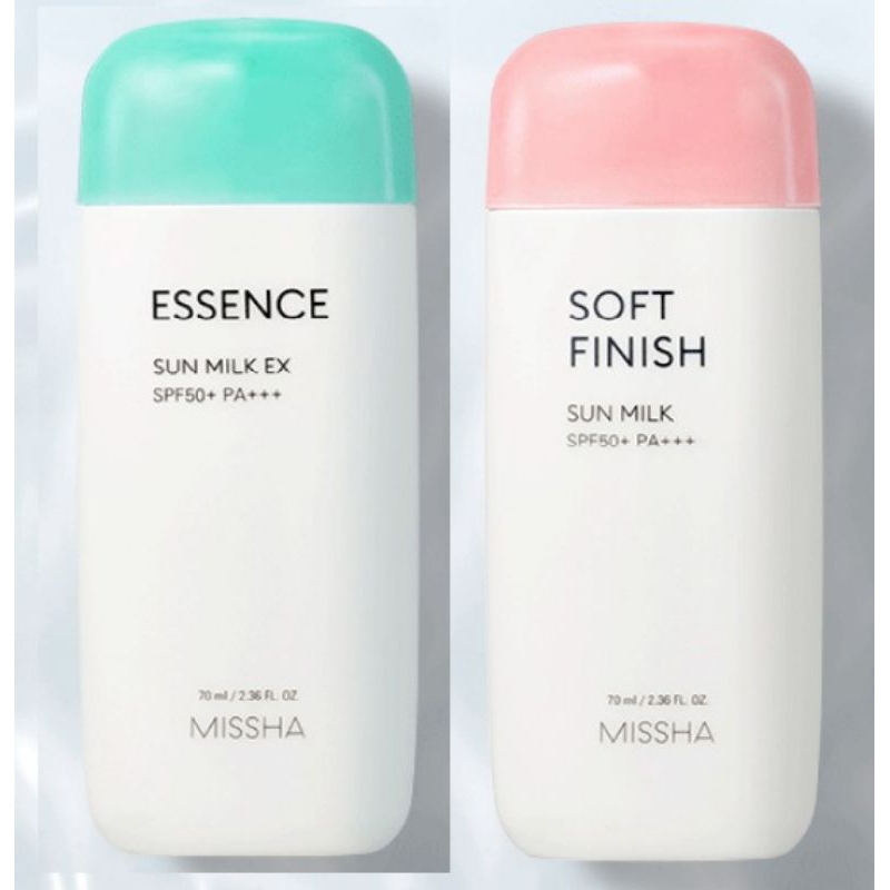 🔅⚠️ MISSHA All Around Safe Block ESSENCE / SOFT FINISH Sun Milk SPF50+ 70ml [Exp. 2027/28]