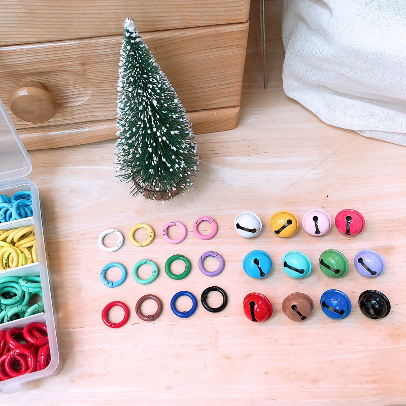 ห่วงกลมและกระดิ่ง สีน่ารัก ใช้สำหรับงาน diy คล้องปลอกคอสัตว์เลี้ยง กระเป๋า