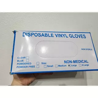 ถุงมือPVC เหนียว ไม่ขาดง่าย หนา ทนทาน สีขาว ไม่มีแป้ง ไม่ปนเปื้อนในอาหาร (100 ชิ้น) พร้อมส่งจากไทย