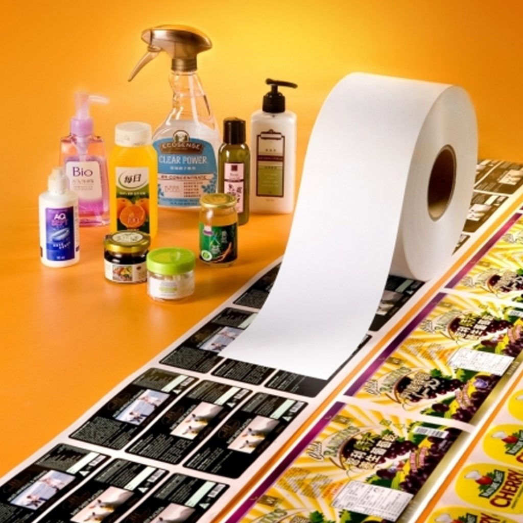 สติกเกอร์ฉลากกระดาษเคลือบกาวในตัว Coated Paper Label  ใช้สำหรับเครื่องปริ้นท์ที่ใช้หมึก
