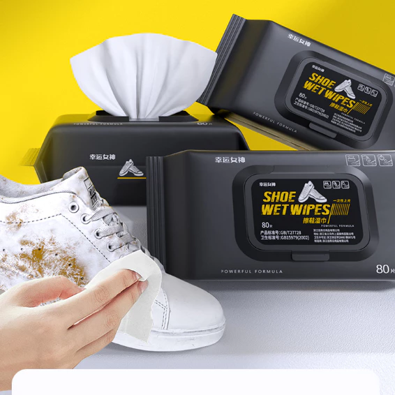 แผ่นเช็ดรองเท้า Shoe wipes บรรจุ 80ห่อ ทิชชู่เช็ดรองเท้า รองเท้าสะอาดภายใน1นาที ทิชชูเปียกเช็ด ขจัดสิ่งสกปรก
