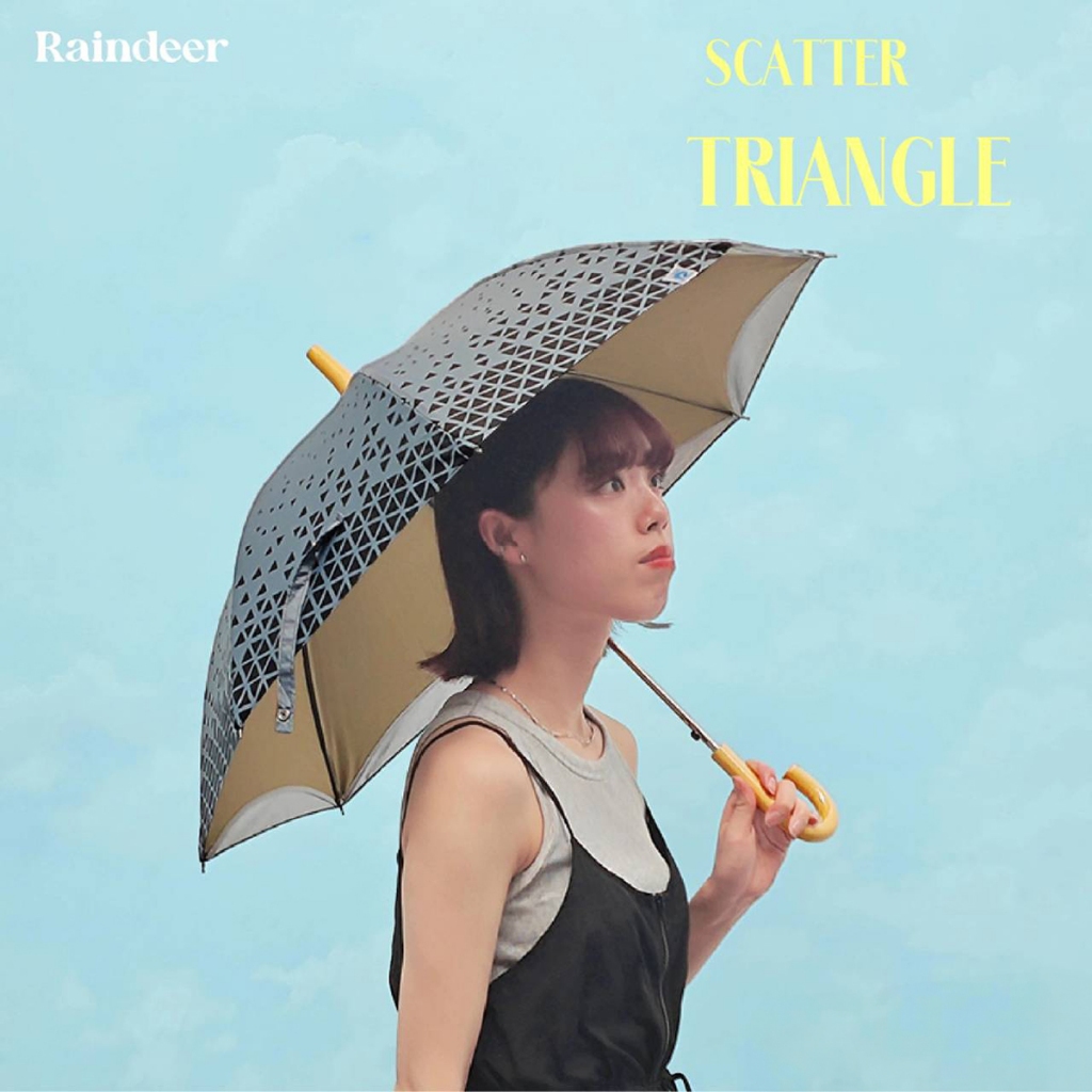Raindeer ร่มยาว 18 นิ้ว กันUV2ชั้น ลายSCATTER TRIANGLE
